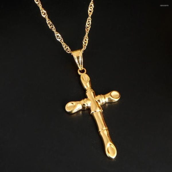 Подвесные ожерелья Золотой цвет Иисус Крест подвески для женщин Женский ффир милые красивые украшения