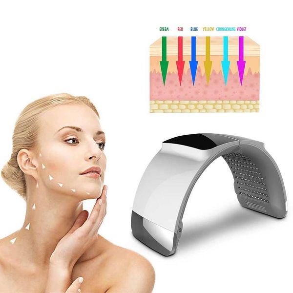 Maschera facciale a LED a 7 colori Maschera a LED con fotone a luce LED Terapia per maschera a infrarossi per la rimozione delle rughe Sbiancamento del viso Trattamento dell'acne