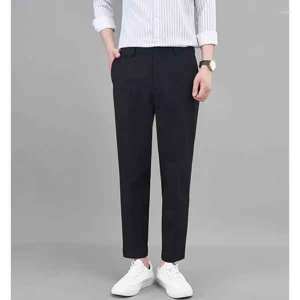 Männer Hosen 2023 Frühling Und Herbst Business Formal Casual Dünne Mode Trend Hohe Taille Slim Fit Kleine Füße Einfarbig anzug