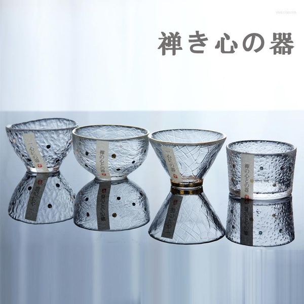 Tassen Untertassen Japan Zen Heart Tracing Gold Glass Hammer Eye Pattern Single Cup Hitzebeständige Teetasse Home Supplies