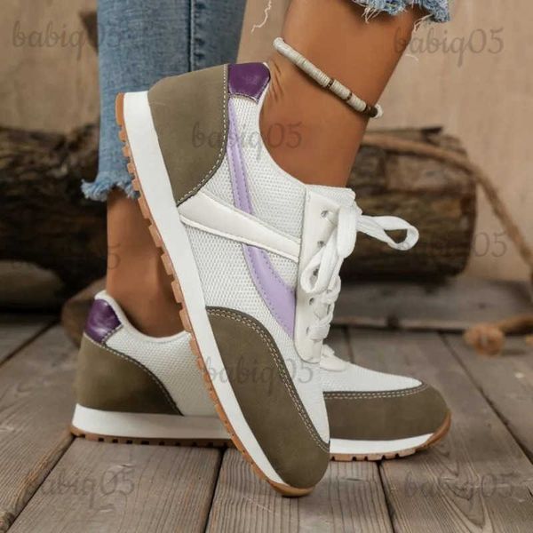 Scarpe eleganti da donna 2024 Trendy Mesh latform Wedge Sneakers casual Coreano Lace Up Morbido e traspirante Scarpe da corsa sportive per il tempo libero Zapatos Mujer T231121