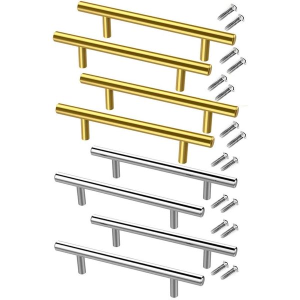 Wohnkultur Andere 8 STÜCKE Gold Silber Griffe Hardware Edelstahl Schublade zieht Schranktür für Küche Badezimmermöbel