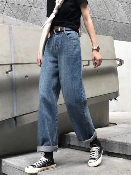 Kadınlar için Kotlar Günlük Vintage Mom Kadınlar için Yüksek Bel Bolgy Denim Pantolon Sonbahar 2023 Bf Style Düz Pantolon Femme