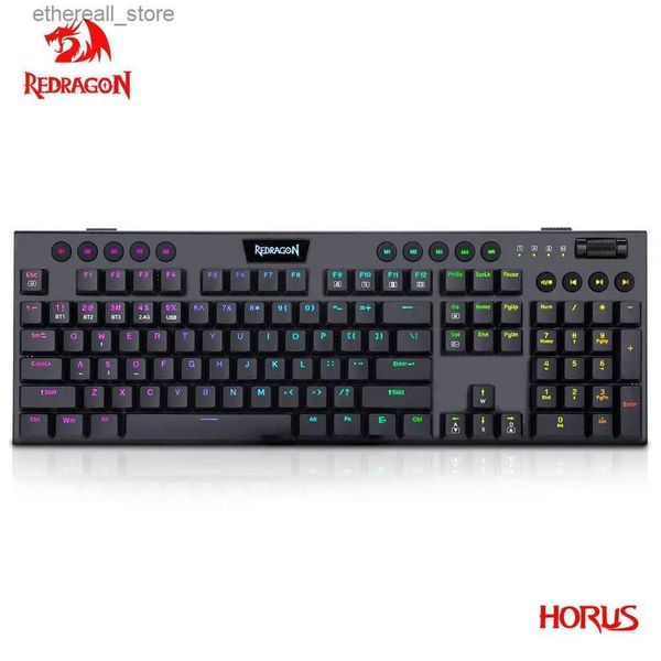 Tastaturen REDRAGON Horus K618 RGB unterstützen Bluetooth 5.0 Wireless USB 2.4G 3 Modus Mechanische Gaming-Tastatur 104 Tasten für Compute PC Laptop Q231121