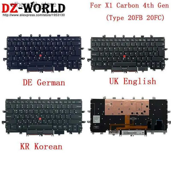 Tastaturen SP Spanisch DE Deutsch UK Englisch KR Koreanisch CZ Tschechisch CFB TR Türkisch NDC Tastatur für Lenovo Thinkpad X1 Carbon 4. Generation 4 Laptop Q231121