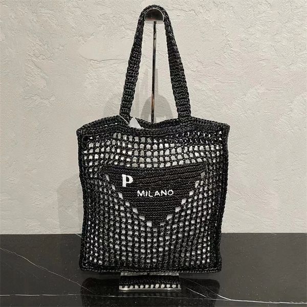 Designer de luxo Raffia Weave Totes Compras Sacos de Praia Bolsa Férias Triângulo Cruz Corpo Mens Mulheres Saco de Embreagem Palha Carteiras de Lona Macia Bolsa de Viagem