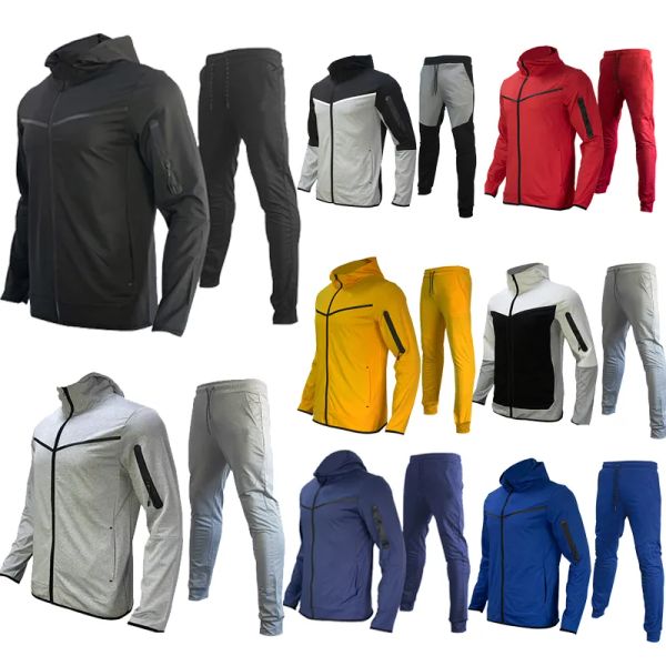 Thnk designers hoodies terno esportivo masculino primavera e outono casaco calças finas com capuz moda tecnologia pant jaquetas masculinas