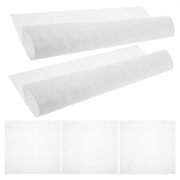 Tapetes de mesa 5 peças folhas desidratadoras de slicone não reutilizáveis secador malha almofada de frutas forros de cozinha para cozinha casa 40x40cm (branco)