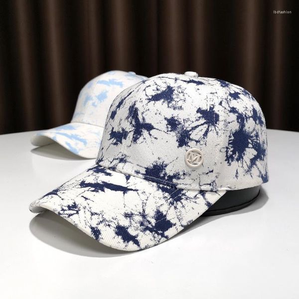 Visiere Hard Top Baseball Cap Herren und Damen Sommer Dünn Blau Weiß 2023 Hip Hop Sonnenhut Street Dome