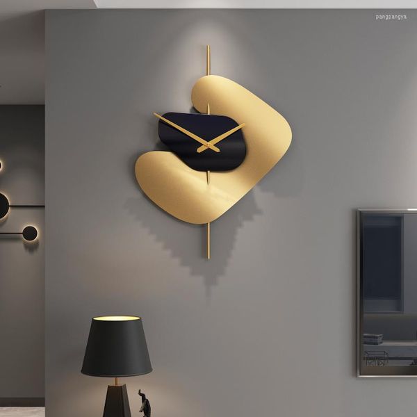 Relógios de parede Creative Large Clock Mecanism Room Metal Luxury Silent Modern Design Relloj pared Home Decoration 60