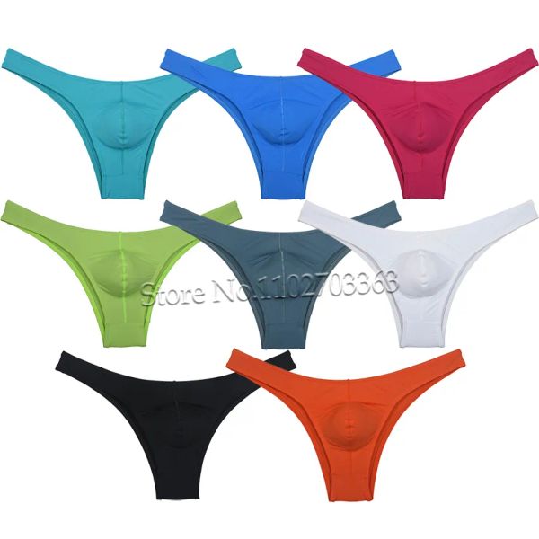 Cueca masculina fina de seda gelada, mini cueca confortável, super stretch, micro boxer