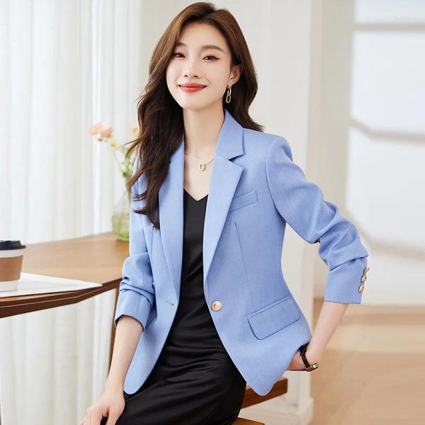 Ternos femininos formais elegantes blazers femininos para mulheres profissional escritório negócios trabalho wear outono inverno carreira entrevista outwear topos