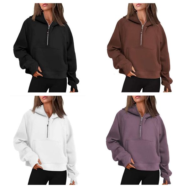 Luxo Hoodie Lu Moletom Hoodies Designer Moletom Yoga Moda Jaquetas Esportes Meio Zipper Alinhar Leggings Naked Feeling Cintura Alta Treino Respirável