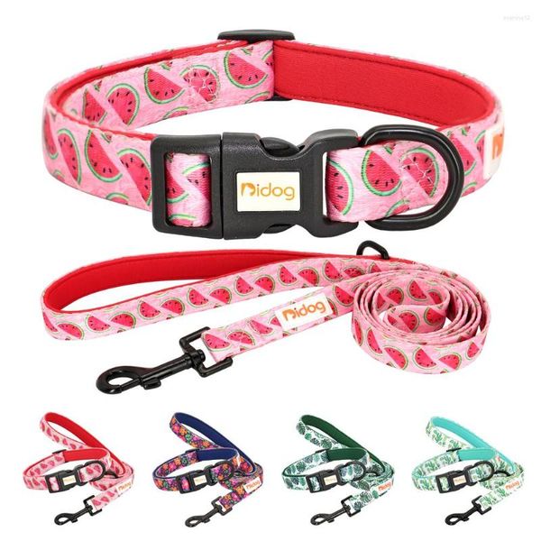 Hundehalsbänder Bedrucktes Halsband und Leine Set Nylon Katze Verstellbare Haustier-Halskettenleine für kleine mittelgroße Hunde Chihuahua-Zubehör