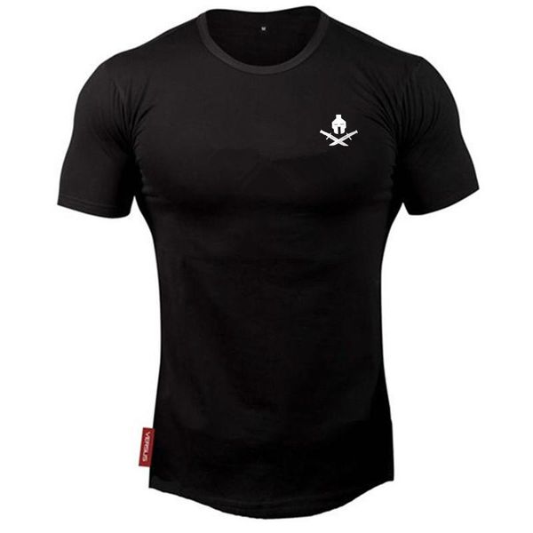 Herren T-Shirts Herren Fitness O-Ausschnitt T-Shirt Gym Sport Shirt Bodybuilding Baumwolle Tops Markenkleidung Laufen Fi