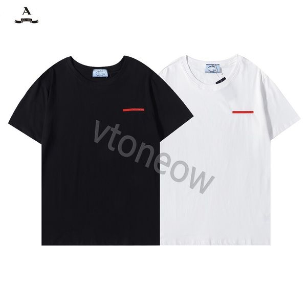 2023 NOVA Camiseta de moda Camiseta Top masculino New Bitred Letter Camisa PRADEWS Roupas de luxo Cortos de rua Tamanho S-2xl