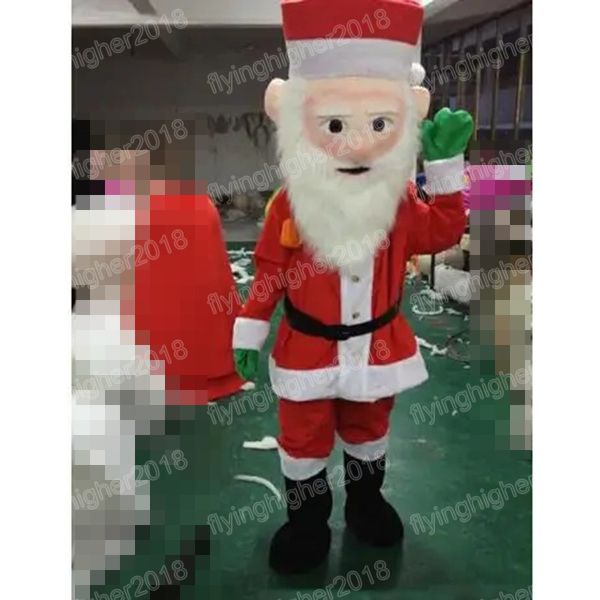 Simulação Papai Noel Mascote Traje Adulto Tamanho Dos Desenhos Animados Anime tema Caráter Carnaval Para Homens Mulheres Halloween Natal Fantasia Vestido de Festa