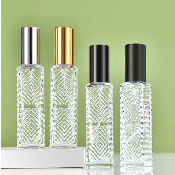 Atacado 12ml frascos de perfume de vidro transparente mini frasco recarregável portátil de fragrância de óleo essencial