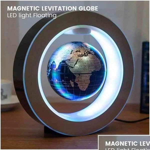 Dekorative Objekte Figuren Floating Magnetic Levitation Globe Light Weltkarte Ball Lampe Beleuchtung Büro Home Dekoration Terrestr Dhhej