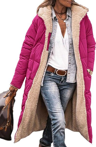 Jaqueta de inverno feminina, casaco longo, roupas da moda, extra-longo, grosso, quente, shearling de ovelha, casaco longo, dupla face, 14xzxl