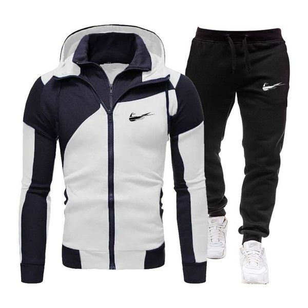 Herren-Trainingsanzug, lässige Mode, Hip Hop, Polar-Stil, langärmeliger Kapuzenpullover und Hose, Trainingshose, Laufen, Basketball, Fußball, Männer und Frauen, y2k3