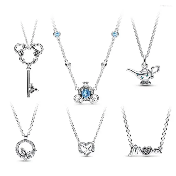 Anhänger Halskette 925 Sterling Silber Kürbis Auto Herz Halsketten Lampe Frauen Schmuck Mode Mutter Liebe Geschenk