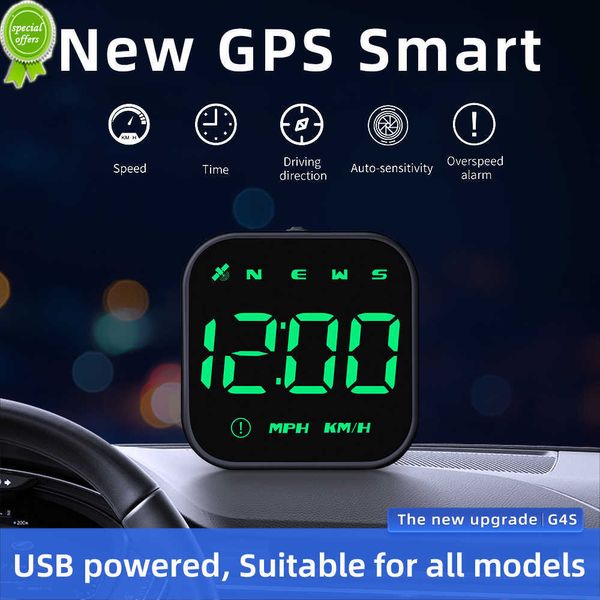G4s Head-up-Display LED Auto Tachometer Smart Digital Alarm Erinnerung Zeitplan GPS HUD Auto Elektronisches Zubehör Passend für alle Autos
