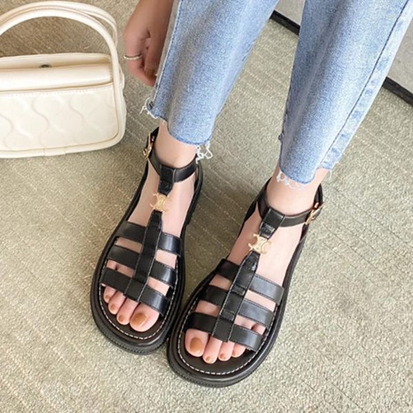 Sandalen Elmsk Sommer Lässige Plattform Mode Frauen Mädchen Blogger Britische Retro Geflochtene Römische