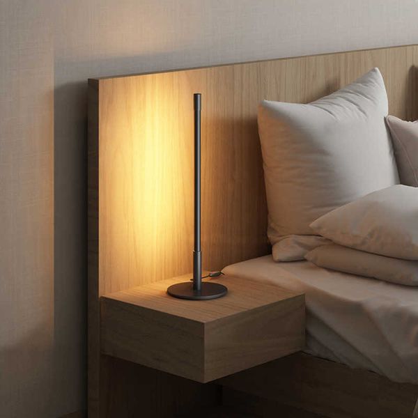 Lâmpadas mesa minimalista mesa de cabeceira de cabeceira moderna luzes LEDs simples lâmpadas de hotel