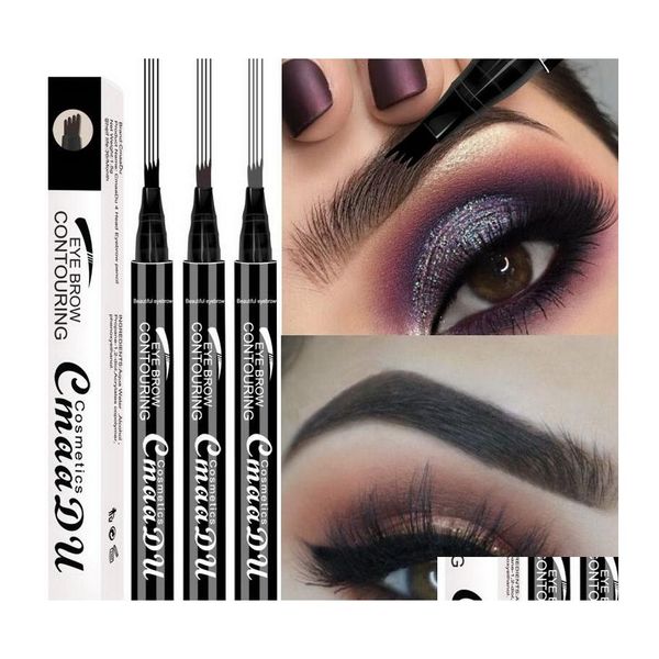 Potenziatori per sopracciglia Cmaadu Diverse forme Quad Fork Pencil Commercio all'ingrosso 3 colori Eye Brow Pen Waterproof Long Last Makeup Penne Drop Deli Dhtcv