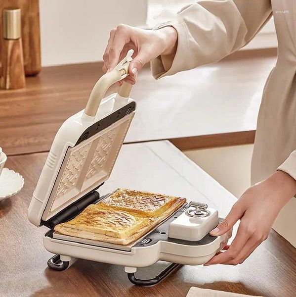 Ekmek üreticileri kahvaltı makinesi yapışmaz waffle zamanlayıcı büyük kapasiteli çift tabak sandviç takoyaki gözleme çörek mutfak alet