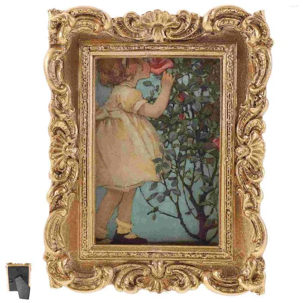 Frames Small Picture Frame Display Po Tabletop Vintage Ornament Decor Decorative Gold