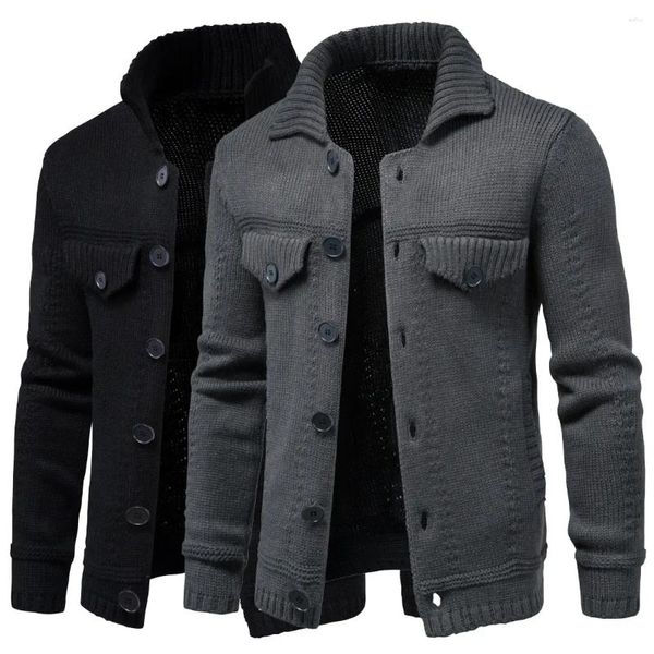 Maglioni da uomo 2023 Autunno Inverno Commercio estero Uomo Maglieria Polo Colletto Abiti da lavoro Cardigan Abbigliamento esterno Cappotto maglione maschile