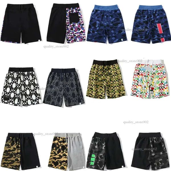 Shark Designer Bathing Ape Shorts Homens Mulheres Verão Tubarão Cabeça Boca Marca Bordado Emblema Shorts Praias Japansports Calças Tamanho 9604