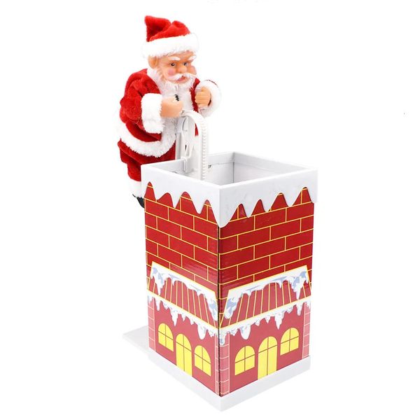 Forniture di giocattoli di Natale Camino da arrampicata Babbo Natale Giocattolo elettrico Musica Regalo di Natale Novità Giocattoli divertenti per bambini Anno Festa di Natale Giocattolo 231121