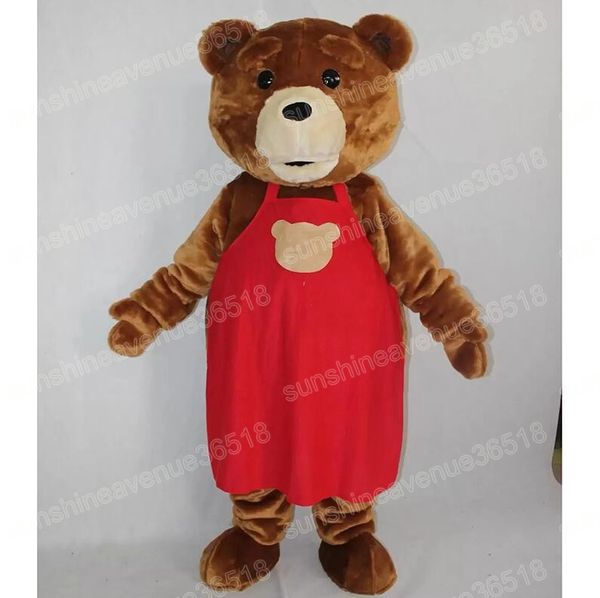 Costume da mascotte di orsacchiotto per adulti, personaggio a tema dei cartoni animati, carnevale, unisex, per adulti, per feste di compleanno di Halloween, outfit all'aperto per uomini e donne