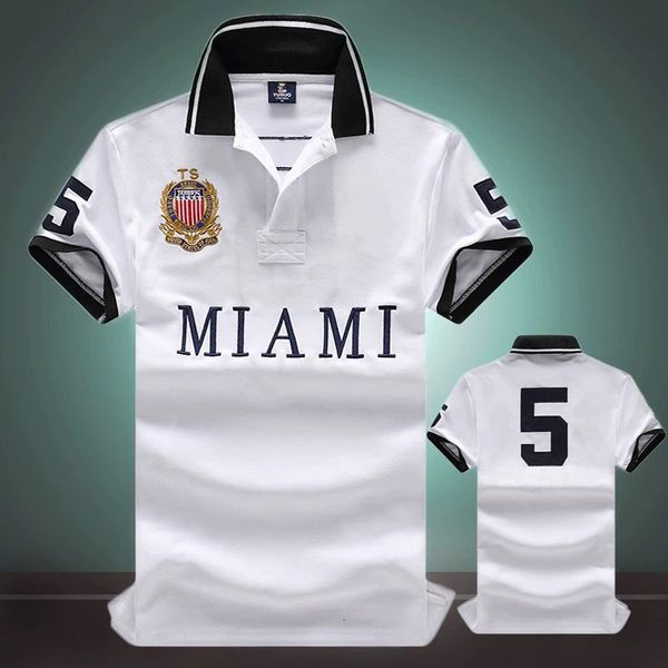 Футболка-поло City Edition MIAMI Дизайнерская новая рубашка-поло с коротким рукавом Высококачественная повседневная модная мужская вставка из 100% хлопка s-6XL