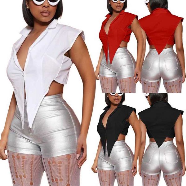 Kadın Giyim Tasarımcısı T Shirt 2023 Şık ve kişiselleştirilmiş dört taraflı elastik gündelik bluz