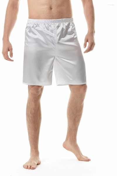 Herren-Shorts, einfarbig, Seide, weich, Pyjamahose, Mode, Zuhause, Mikrobombe, bequem, Herren, lässig, locker, glatt, täglich, Hombre