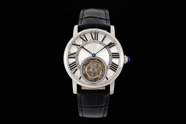 Yeni RMS İzle 40mm C-şekilli Tourbillon Çerçeve 316L İnce Çelik Kılıf Yuvarlak Boncuk Taç Buzlu Gümüş Kaplamalı Ifore Out ızgara Safir Kristal Clear 2023