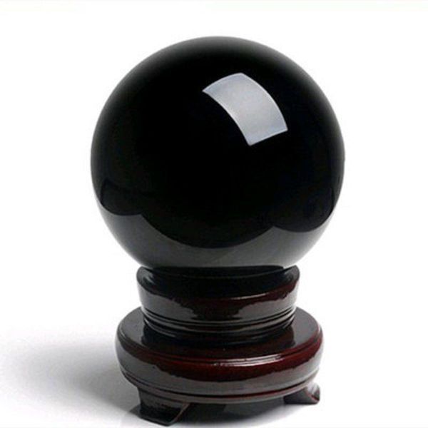 Bola de cristal de obsidiana natural, enfeites de artes de quartzo, decoração de mesa para casa, pedra preciosa de cura mineral, pedra de energia reiki puvqm