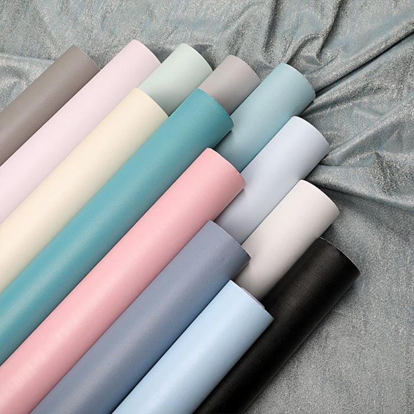 Adesivos de parede Papel de parede de cor pura colorida fosca para paredes para paredes DIY Filmes decorativos de casa à prova d'água cozinha da sala de estar