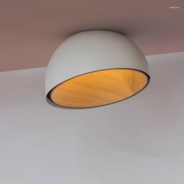 Plafoniere Lampade creative nordiche per camera da letto Soggiorno Decorazione Scale Corridoio Lampade a LED moderne con venature del legno