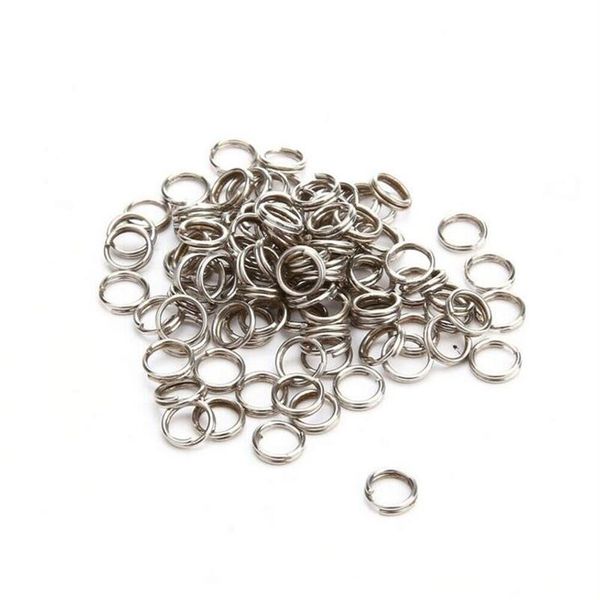1000 peças anéis divididos de pesca em aço inoxidável isca resistente anel sólido iscas 7mm 150lbs2582