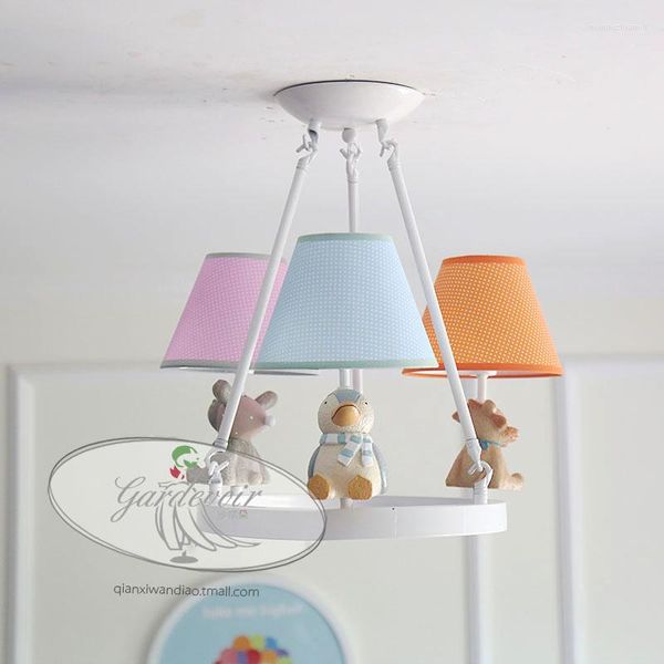 Lâmpadas pendentes de estilo americano pequenas luzes pequenas europeias semi -penduradas meninos garotos quartos infantis Lu807133