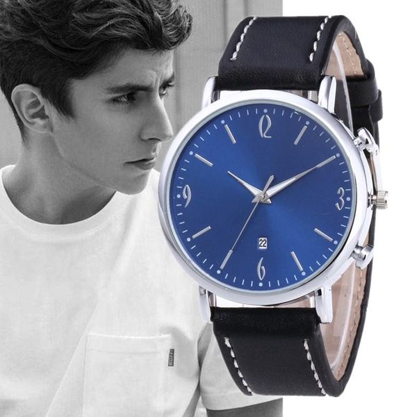 Relógios de pulso Drop Business Watch Men 2023 Fashion Classic Quartz Leather Calendar Wristes Relógio Masculino Relógio Masculino