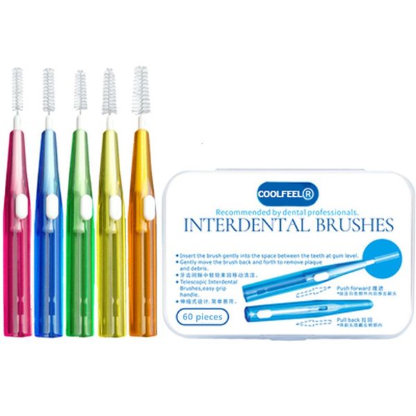 Bruscos interdentais do fio dental Pushpull de dente de saúde remove alimentos e placa de dentes melhores ferramentas de higiene oral 230421