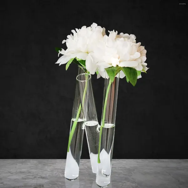 Vasen Glas Material Reagenzglas Vase 3 Röhren Geräte für Geburtstag Blumenarrangement Innenraum kreative transparente Blume