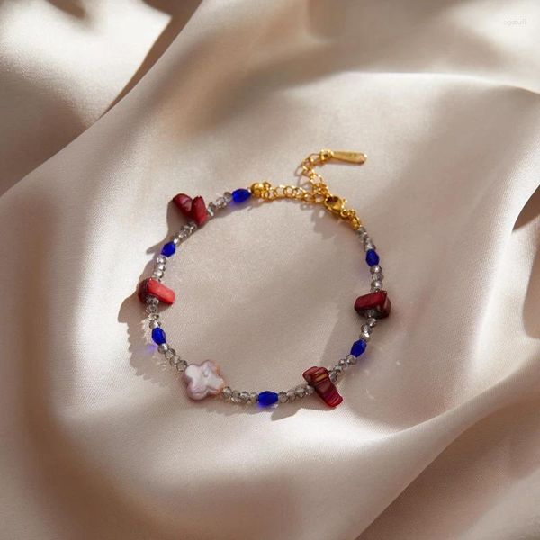 Braccialetti con ciondoli Bracciale con perle barocche naturali di moda per le donne Braccialetti con pietre in acciaio inossidabile Accessori per gioielli Regalo di anniversario