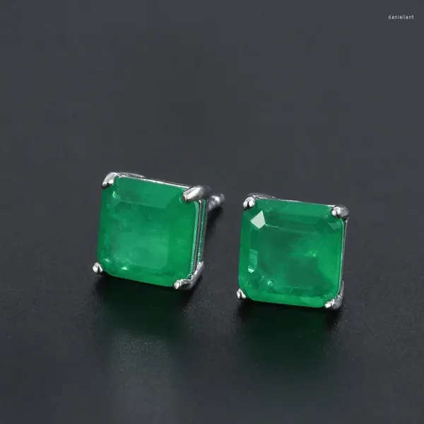 Stud Küpe Sojewelry Üreticileri Toptan Renkli Takı Avrupa ve Amerikan Simüle Emerald Meydanı